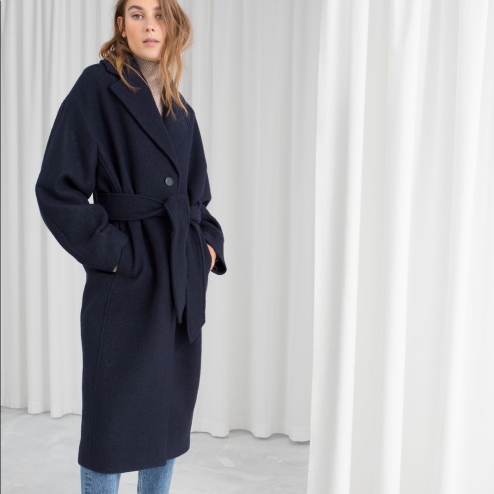 &Other Stories Oversized Belted Wool Coat